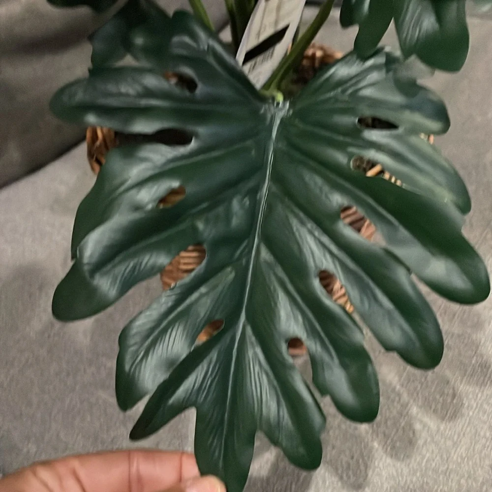 Studio McGee Threshold Target Green Philodendron Faux plant in Basket